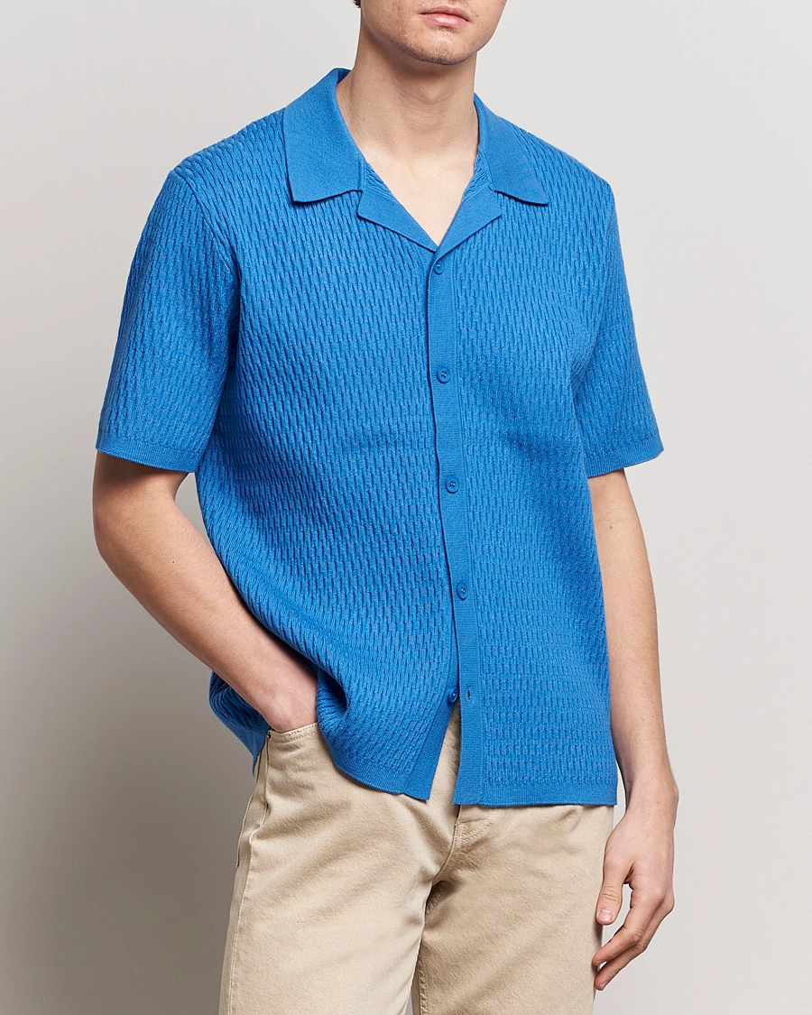 Herre | Nye produktbilder | Samsøe Samsøe | Sagabin Resort Collar Short Sleeve Shirt Super Sonic
