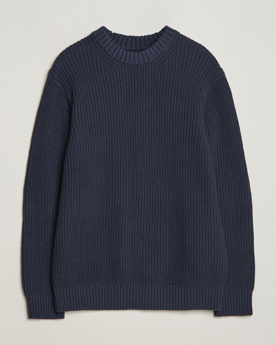 Herre | Gensere | Samsøe Samsøe | Samarius Cotton/Linen Knitted Sweater Salute Navy