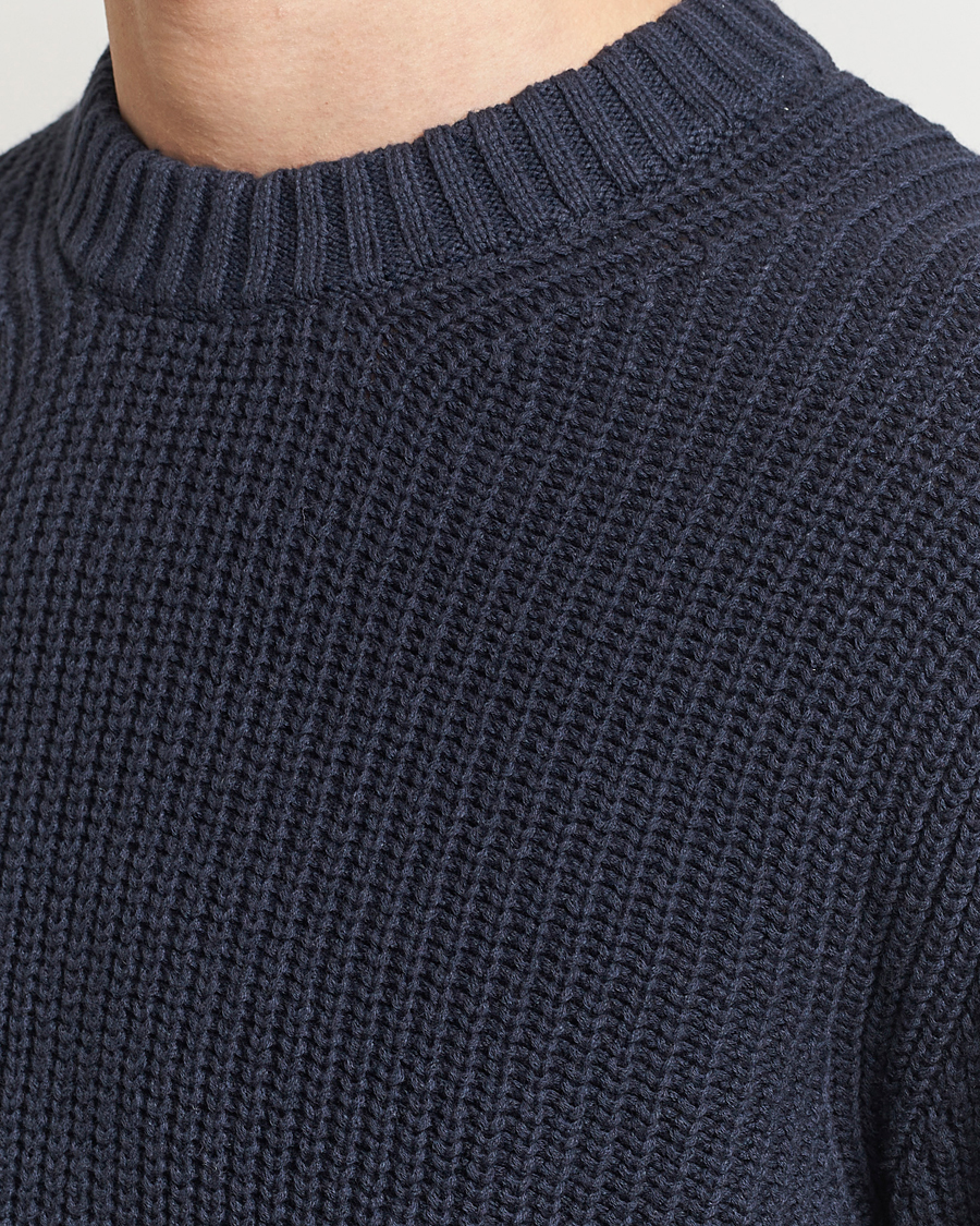 Herre | Gensere | Samsøe Samsøe | Samarius Cotton/Linen Knitted Sweater Salute Navy