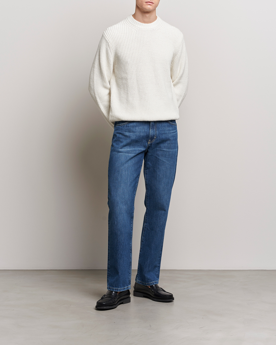 Herre | Gensere | Samsøe Samsøe | Samarius Cotton/Linen Knitted Sweater Clear Cream
