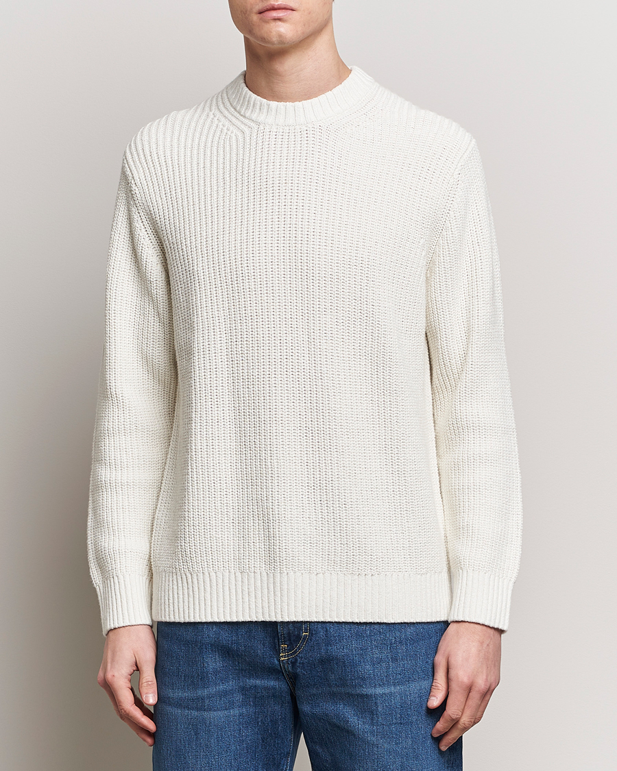 Herre | Gensere | Samsøe Samsøe | Samarius Cotton/Linen Knitted Sweater Clear Cream