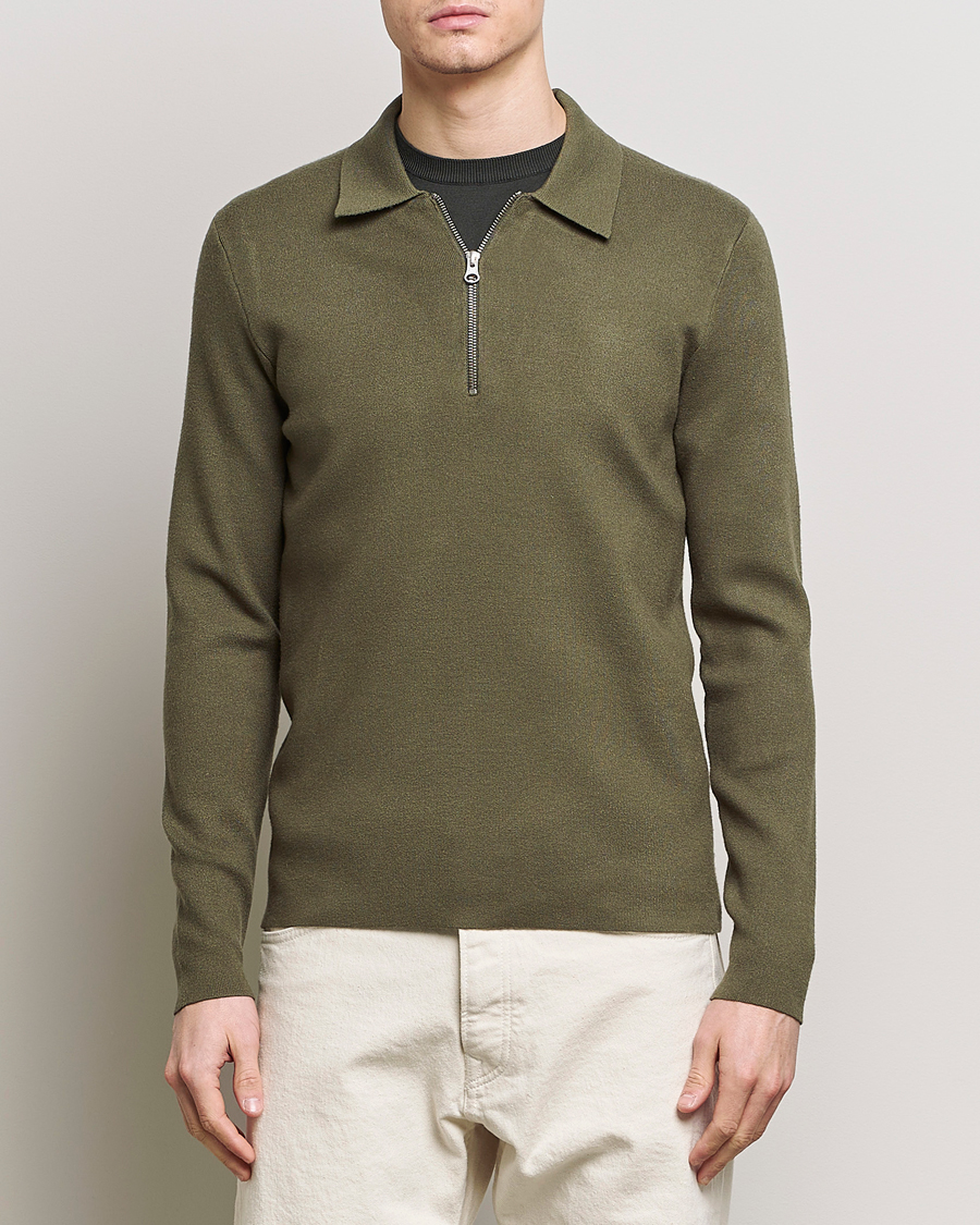 Herre | Klær | Samsøe Samsøe | Guna Half Zip Dusty Olive