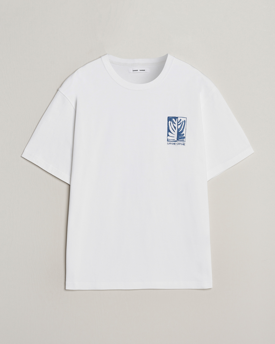 Herre | T-Shirts | Samsøe Samsøe | Sawind Printed Crew Neck T-Shirt White