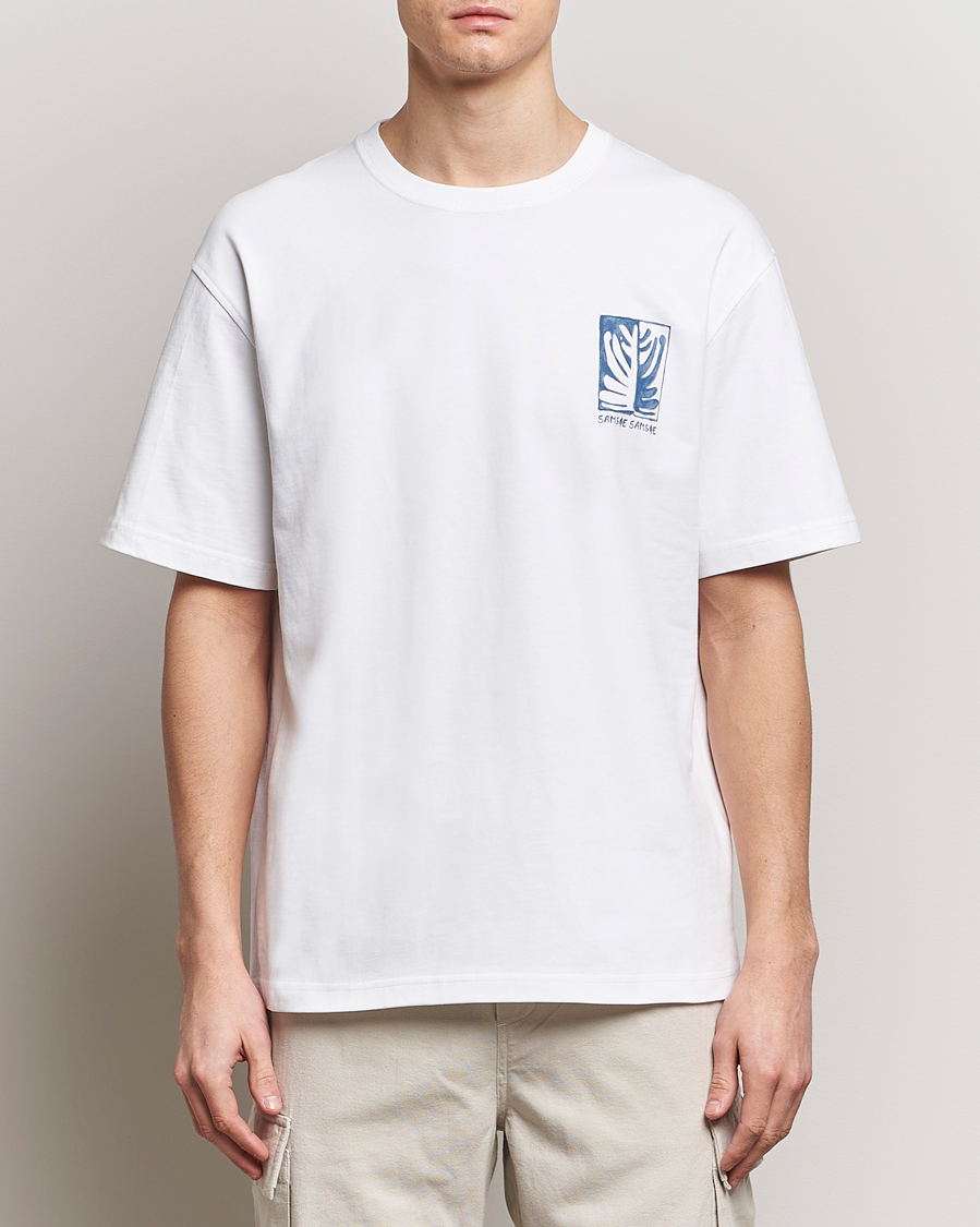 Herre | Kortermede t-shirts | Samsøe Samsøe | Sawind Printed Crew Neck T-Shirt White