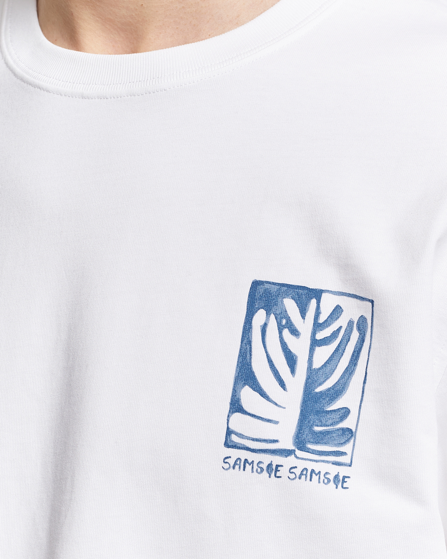 Herre | T-Shirts | Samsøe Samsøe | Sawind Printed Crew Neck T-Shirt White