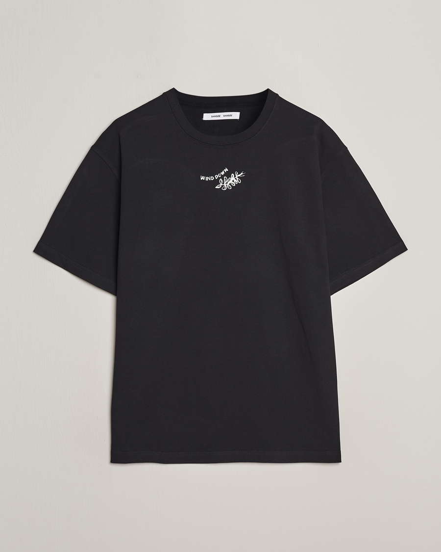 Herre | T-Shirts | Samsøe Samsøe | Sawind Printed Crew Neck T-Shirt Black