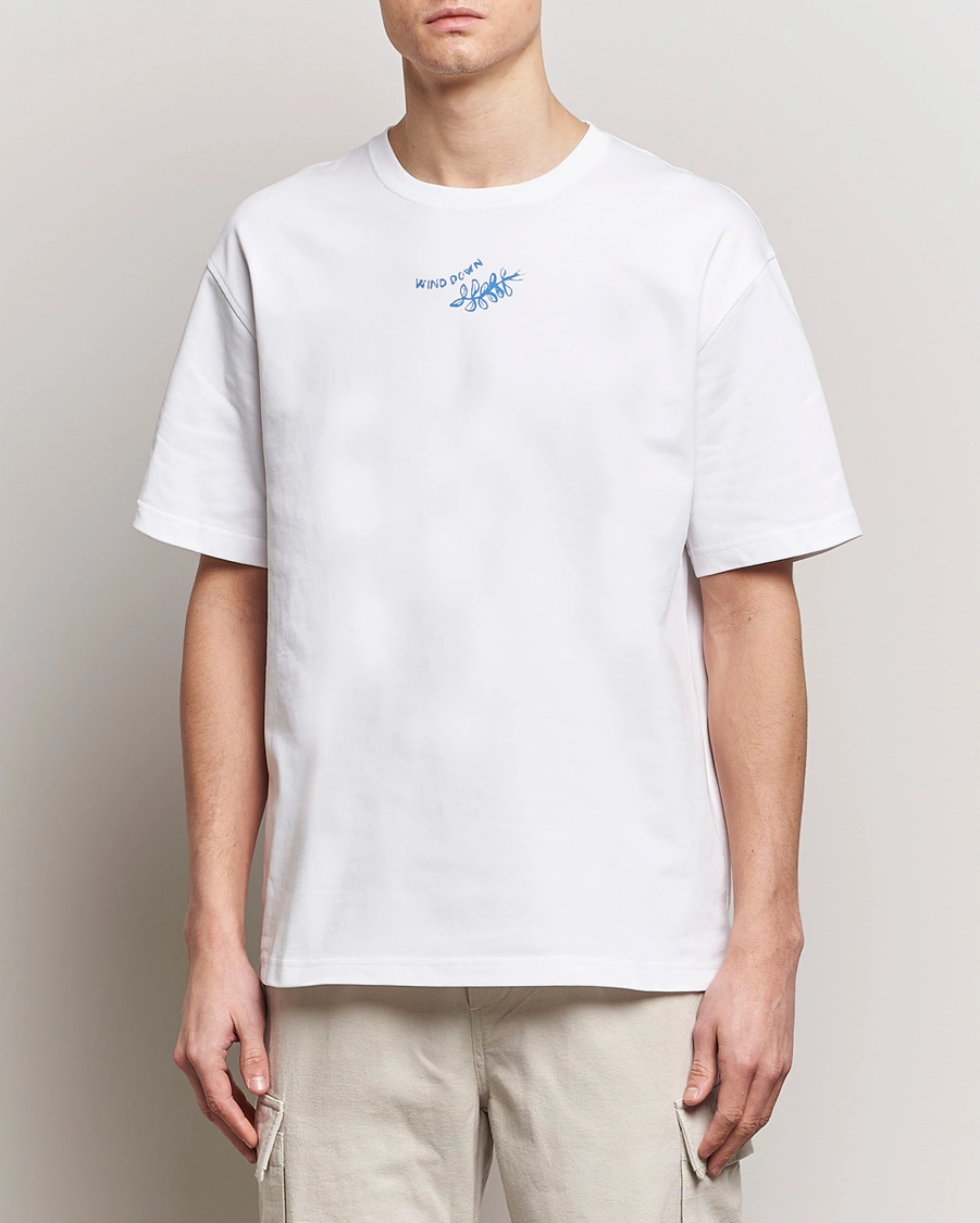 Herre | Contemporary Creators | Samsøe Samsøe | Sawind Printed Crew Neck T-Shirt White