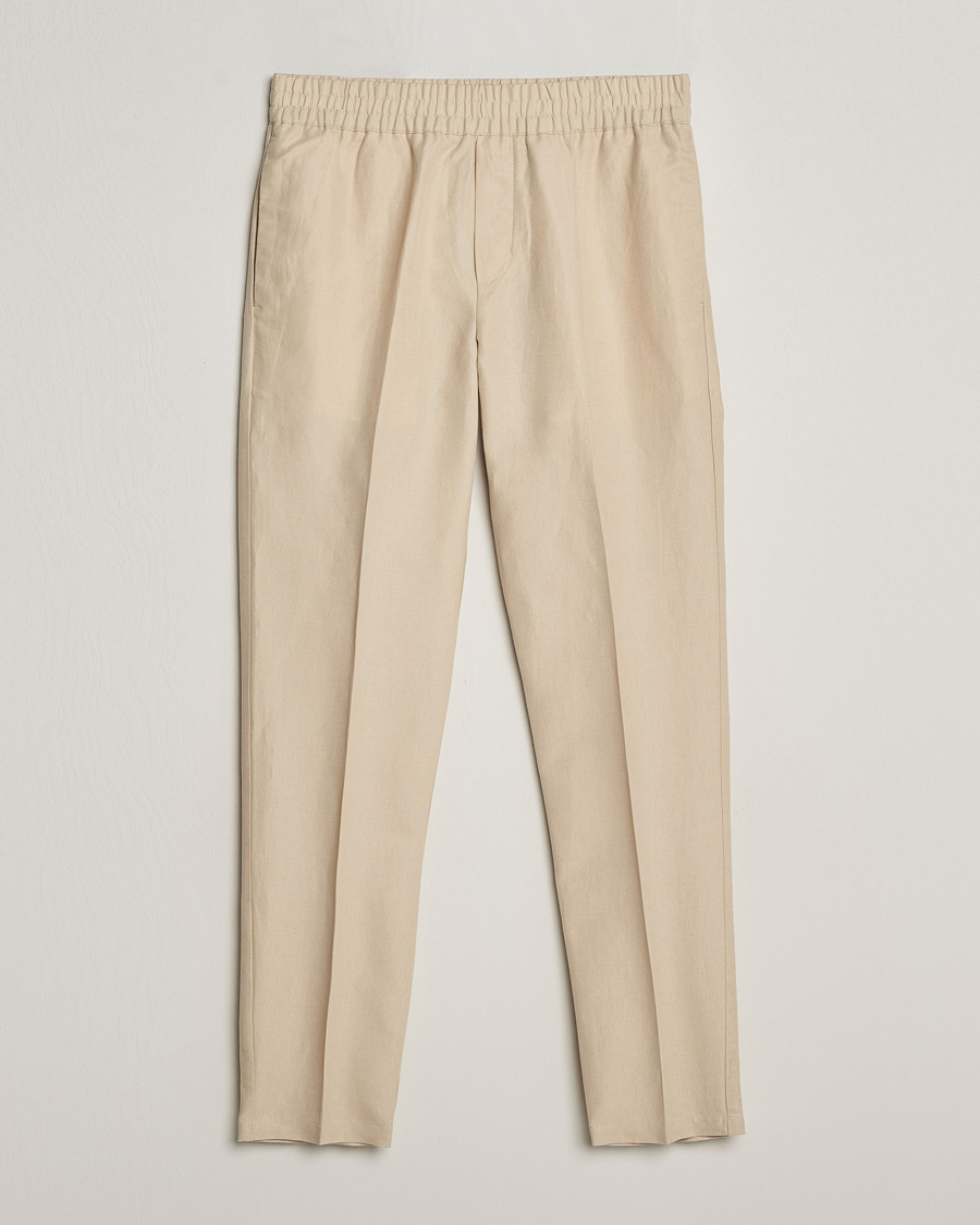 Herre | Bukser | Samsøe Samsøe | Smithy Linen/Cotton Drawstring Trousers Oatmeal