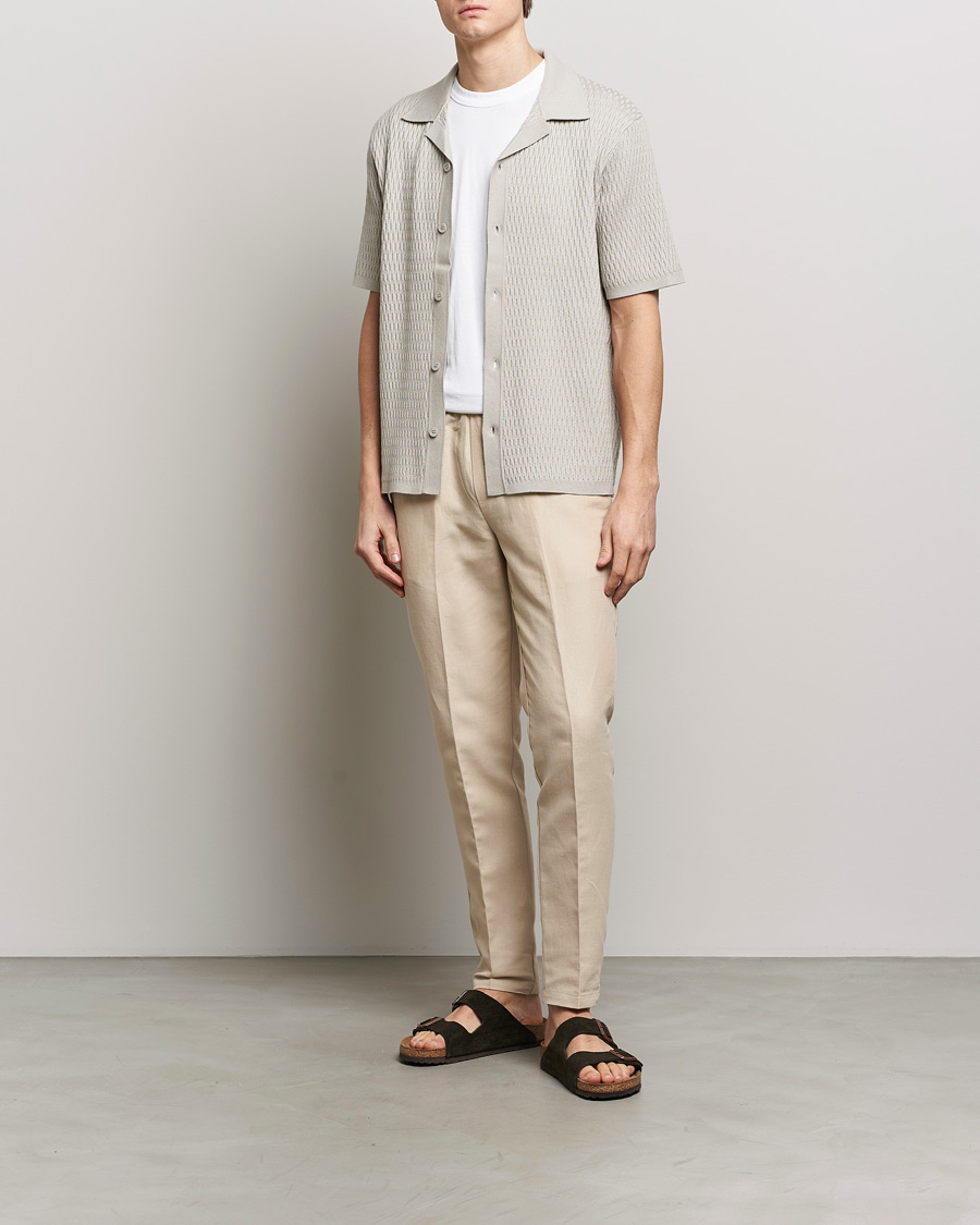Herre | Bukser | Samsøe Samsøe | Smithy Linen/Cotton Drawstring Trousers Oatmeal