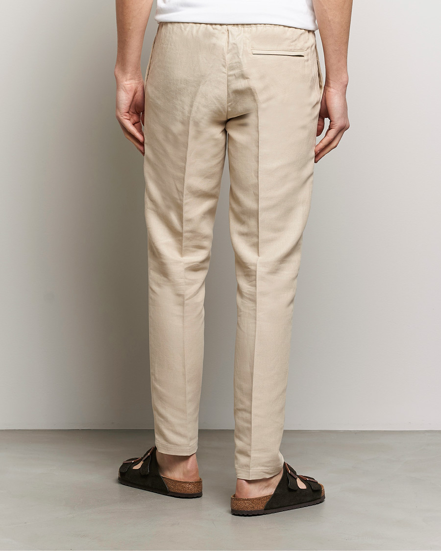Herre | Bukser | Samsøe Samsøe | Smithy Linen/Cotton Drawstring Trousers Oatmeal