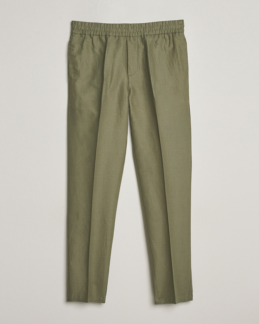 Herre | Bukser | Samsøe Samsøe | Smithy Linen/Cotton Drawstring Trousers Dusty Olive