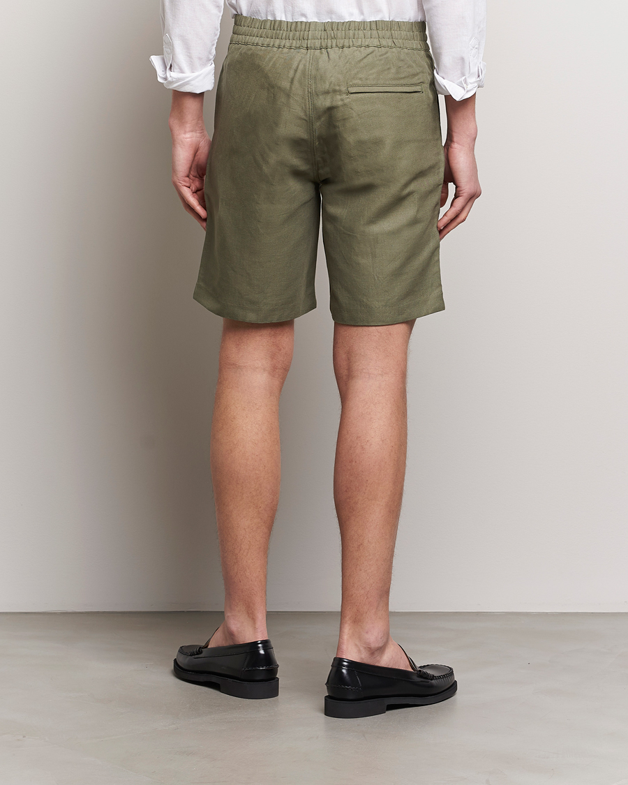 Herre | Shorts | Samsøe Samsøe | Smith Linen/Cotton Drawstring Shorts Dusty Olive
