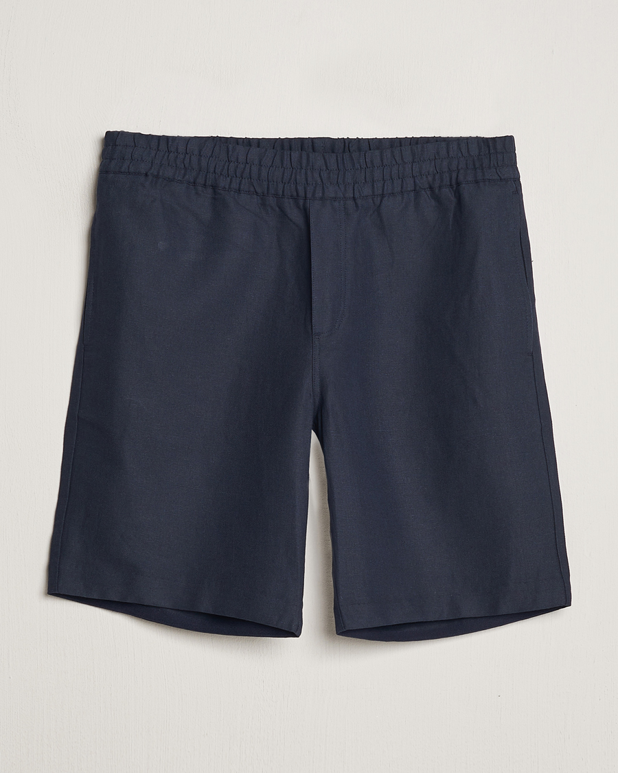 Herre | Nytt i butikken | Samsøe Samsøe | Smith Linen/Cotton Drawstring Shorts Salute Navy