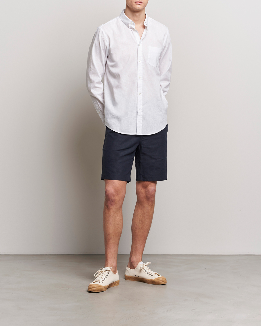 Herre | Shorts | Samsøe Samsøe | Smith Cotton/Linen Drawstring Shorts Salute Navy
