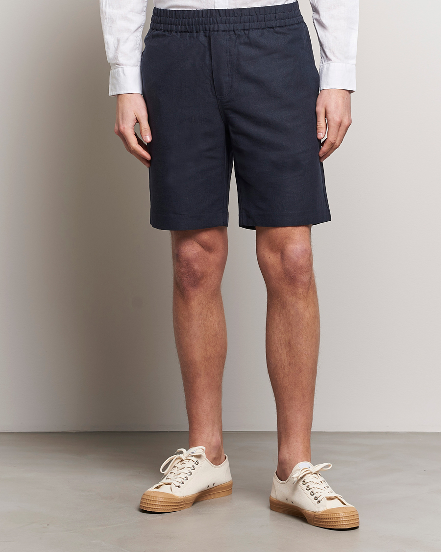 Herre | Shorts | Samsøe Samsøe | Smith Cotton/Linen Drawstring Shorts Salute Navy