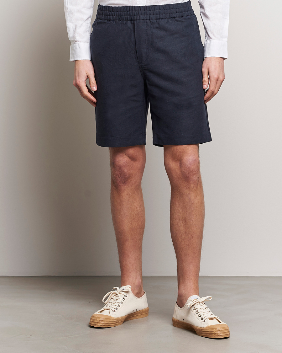 Herre | Klær | Samsøe Samsøe | Smith Linen/Cotton Drawstring Shorts Salute Navy