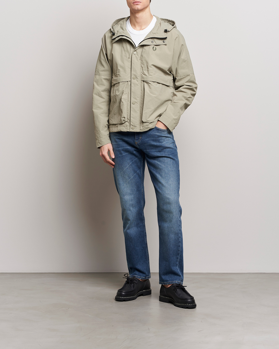 Herre | Jakker | Fred Perry | Cropped Ripstop Hooded Jacket Warm Grey