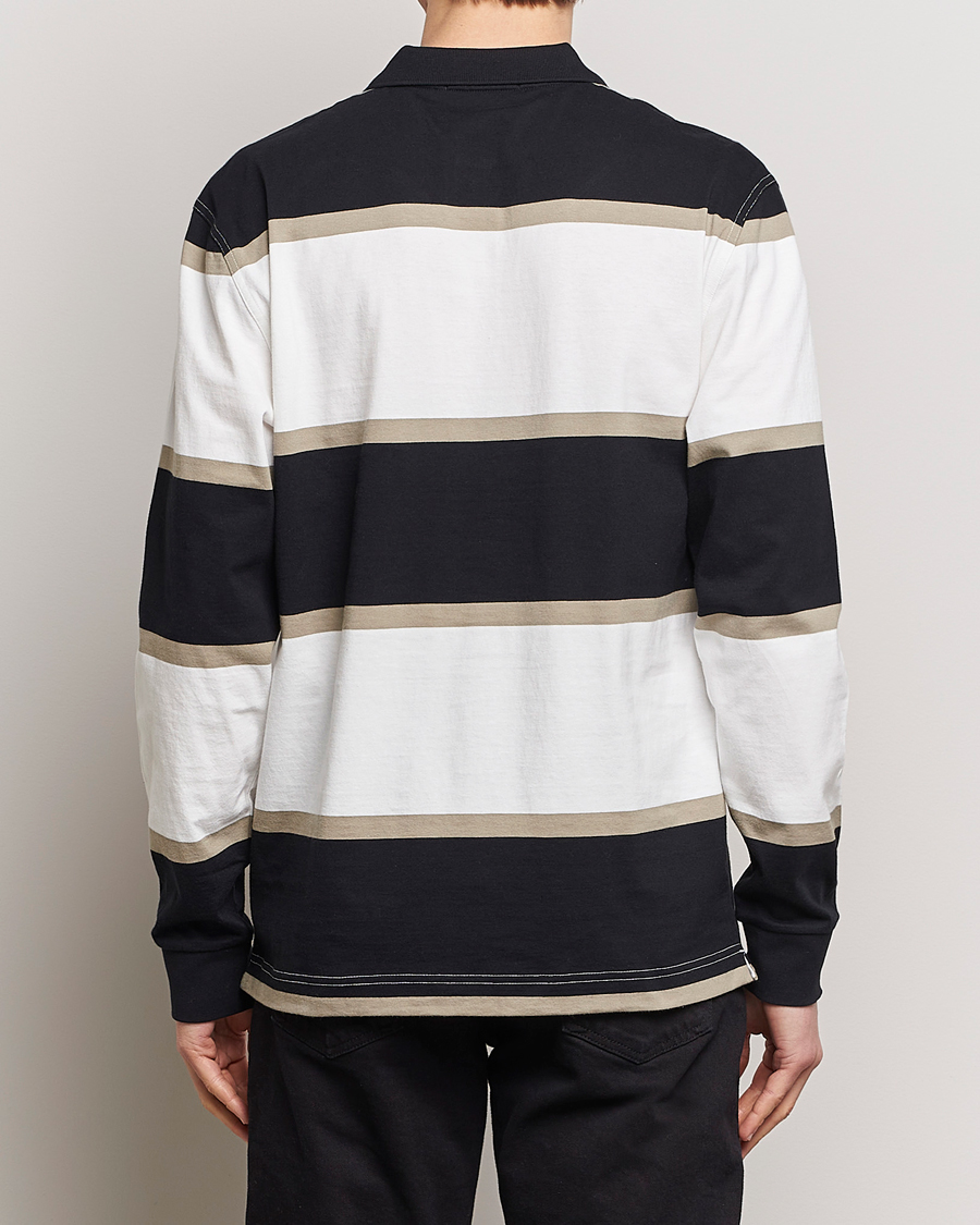 Herre | Gensere | Fred Perry | Relaxed Striped Rugby Shirt Snow White/Navy