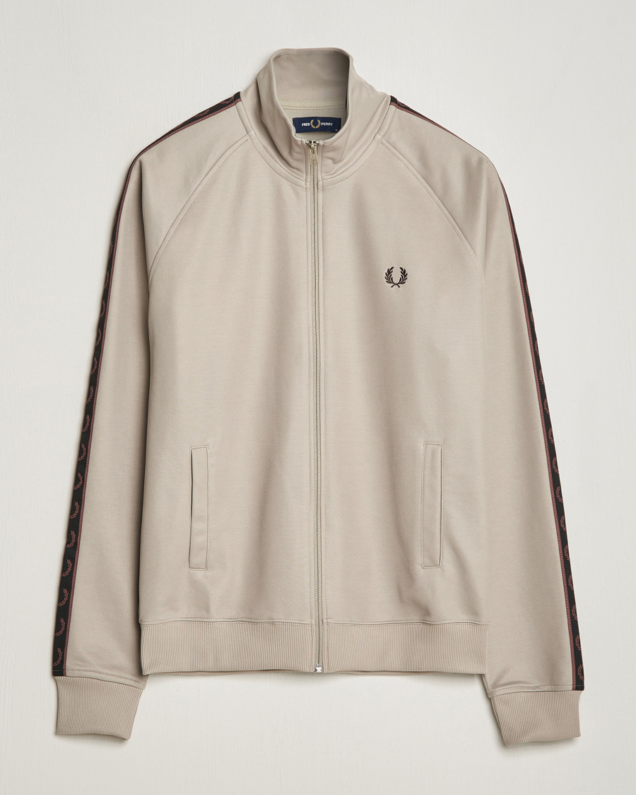 Herre | Gensere | Fred Perry | Taped Track Jacket Warm Grey