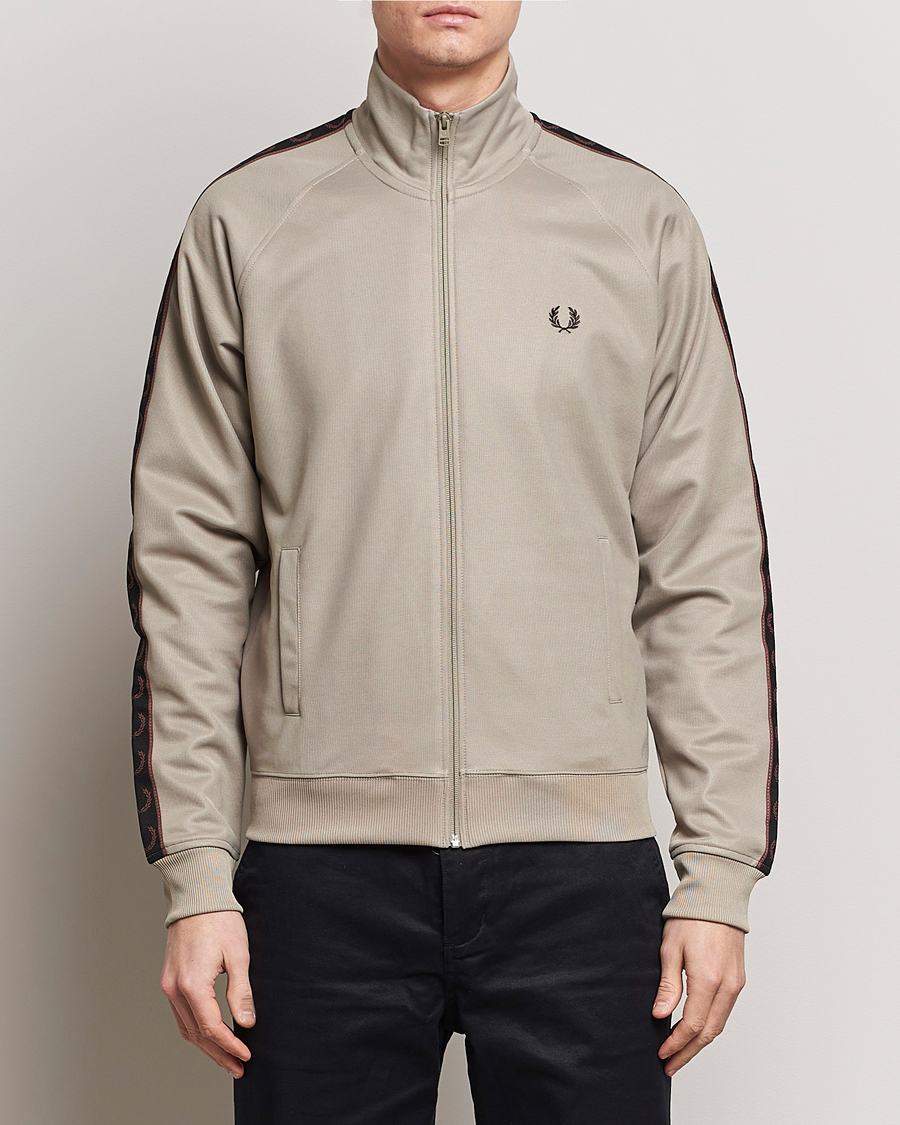 Herre | Klær | Fred Perry | Taped Track Jacket Warm Grey