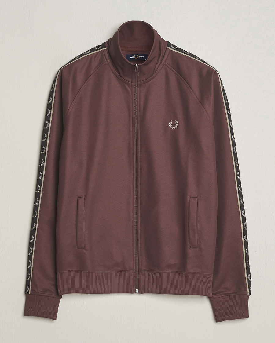 Herre | Gensere | Fred Perry | Taped Track Jacket Brick Red