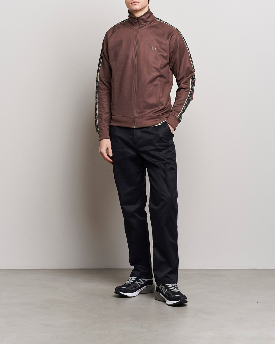 Herre | Gensere | Fred Perry | Taped Track Jacket Brick Red