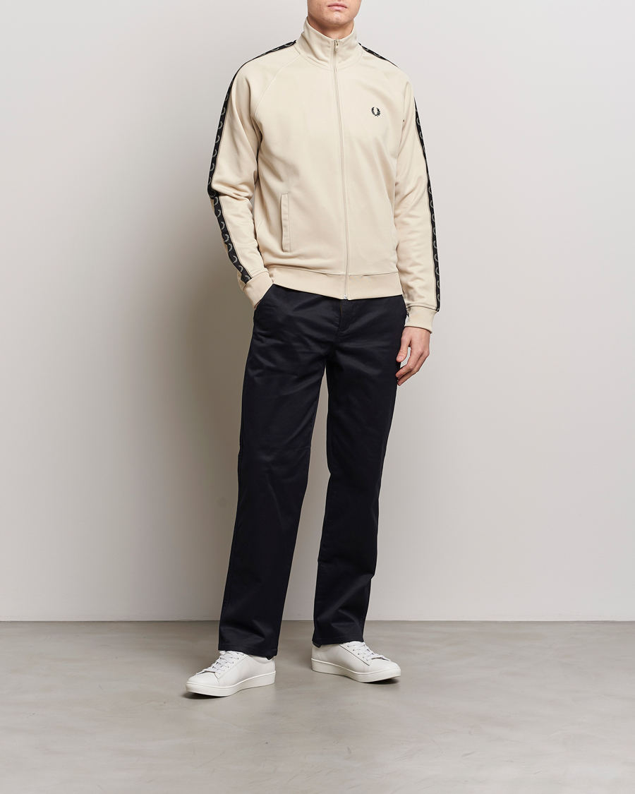 Herre | Gensere | Fred Perry | Taped Track Jacket Oatmeal