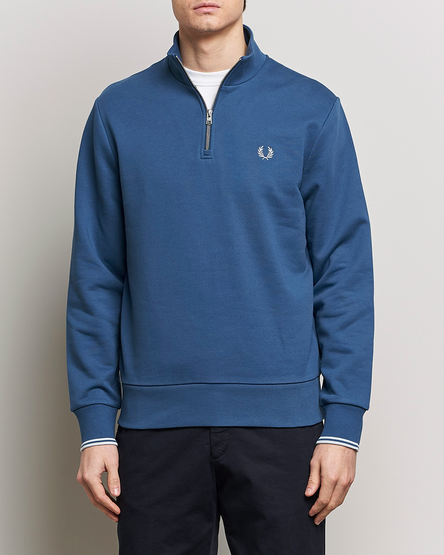 Herr | Kläder | Fred Perry | Half Zip Sweatshirt Midnight Blue