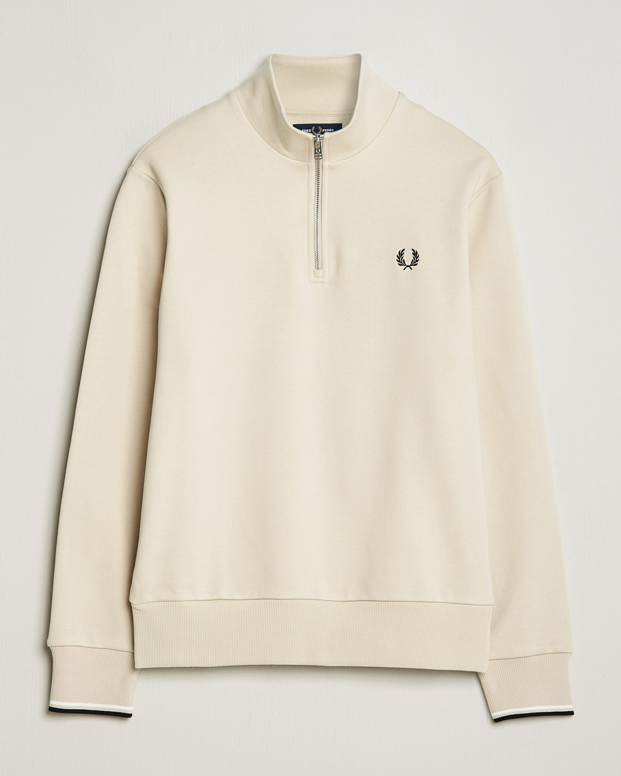 Herre | Gensere | Fred Perry | Half Zip Sweatshirt Oatmeal