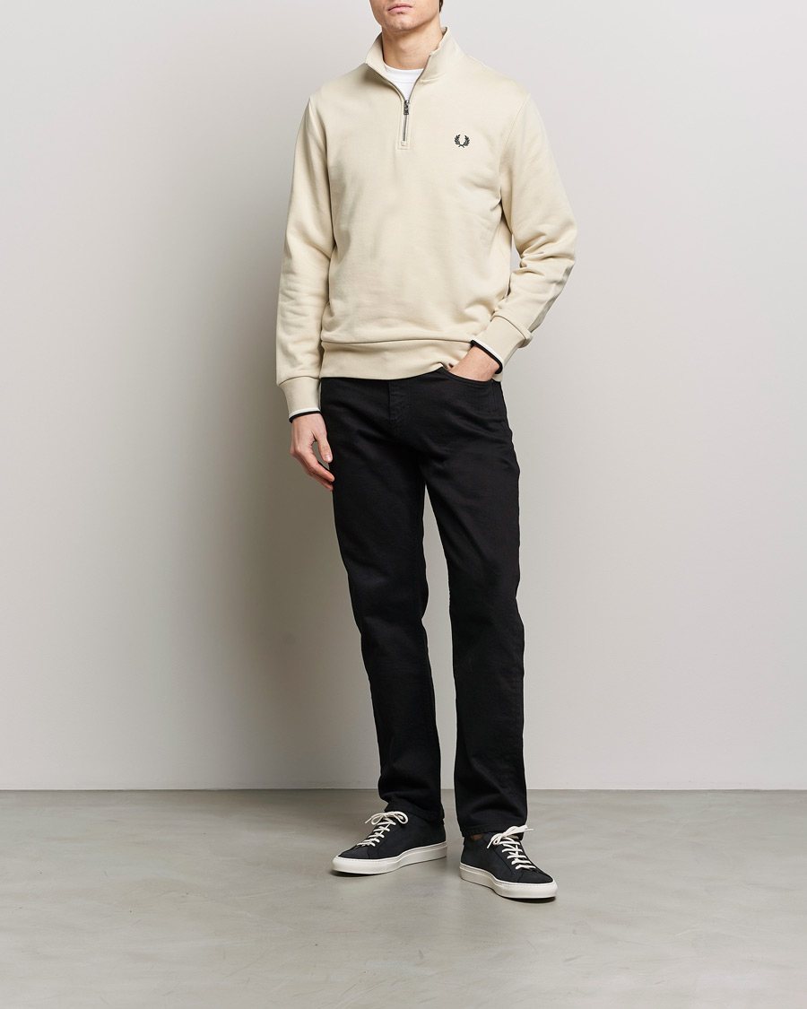 Herre | Gensere | Fred Perry | Half Zip Sweatshirt Oatmeal