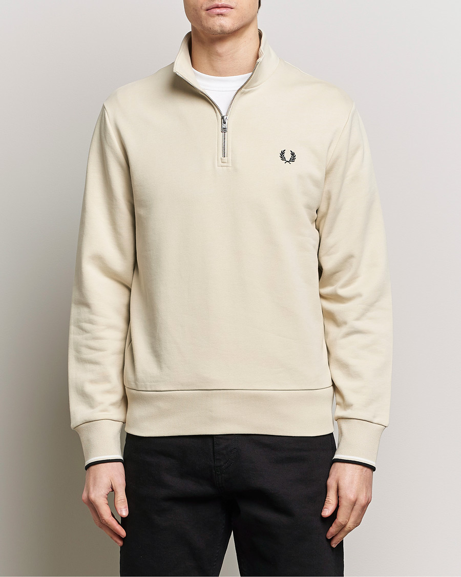 Herr |  | Fred Perry | Half Zip Sweatshirt Oatmeal