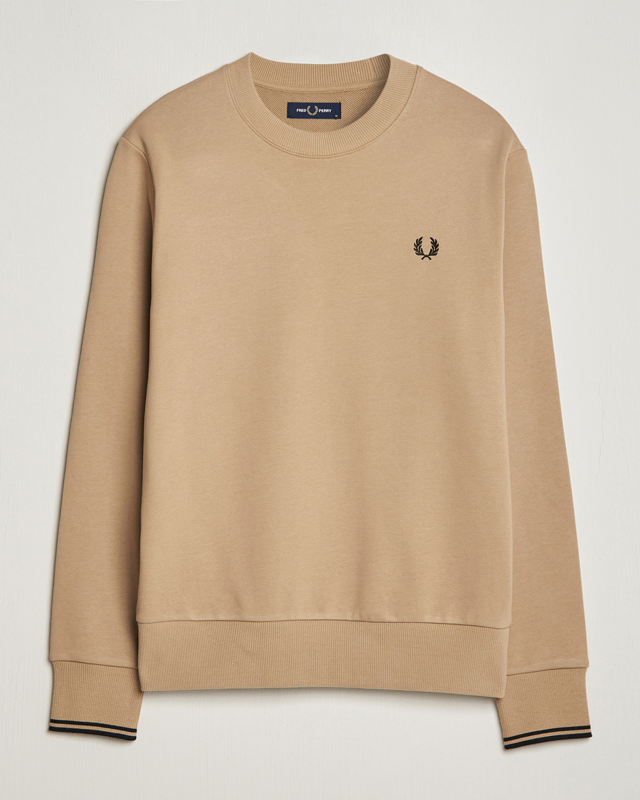 Herre | Gensere | Fred Perry | Crew Neck Sweatshirt Warm Grey