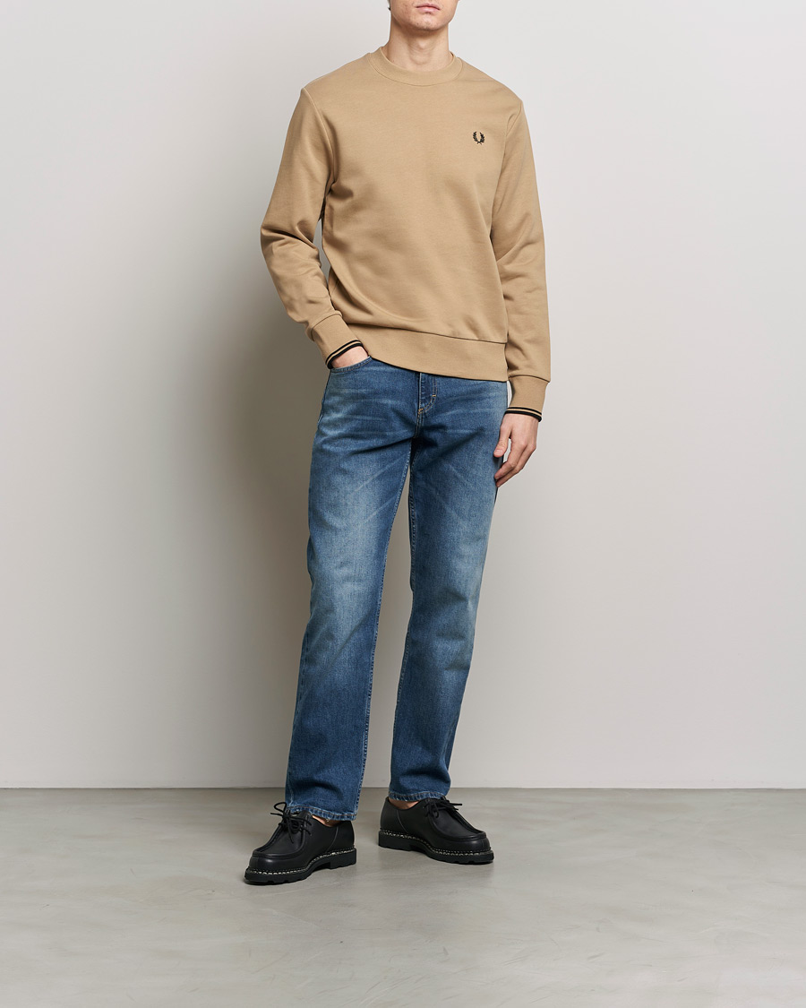 Herre | Gensere | Fred Perry | Crew Neck Sweatshirt Warm Grey