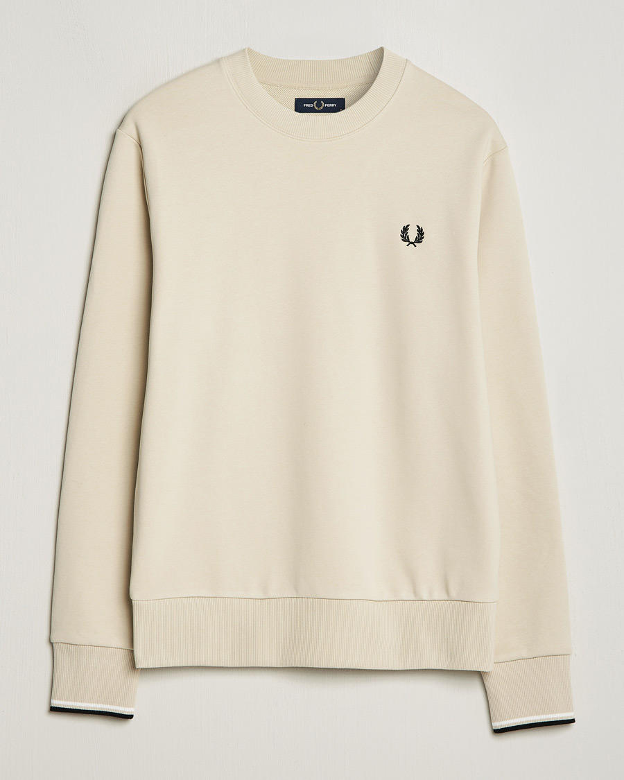Herre | Gensere | Fred Perry | Crew Neck Sweatshirt Oatmeal