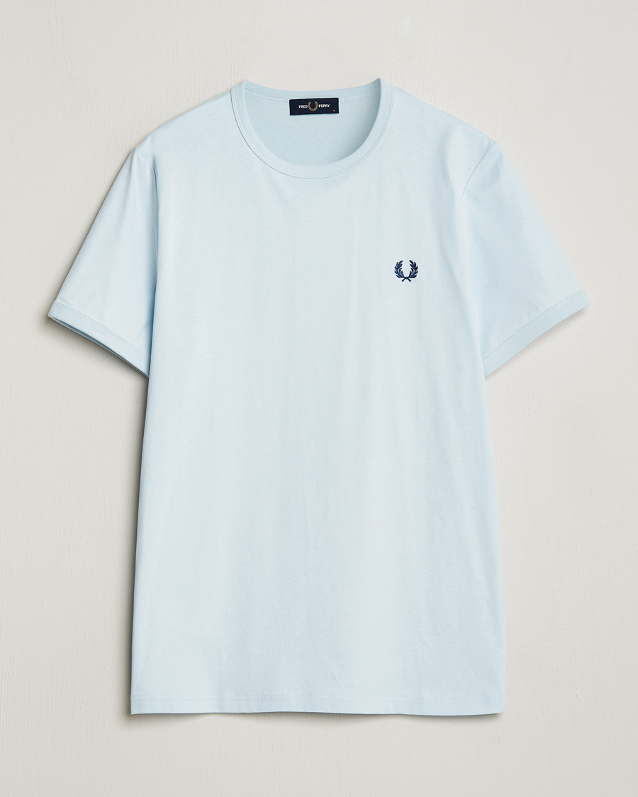 Herre | T-Shirts | Fred Perry | Ringer T-Shirt Light Ice