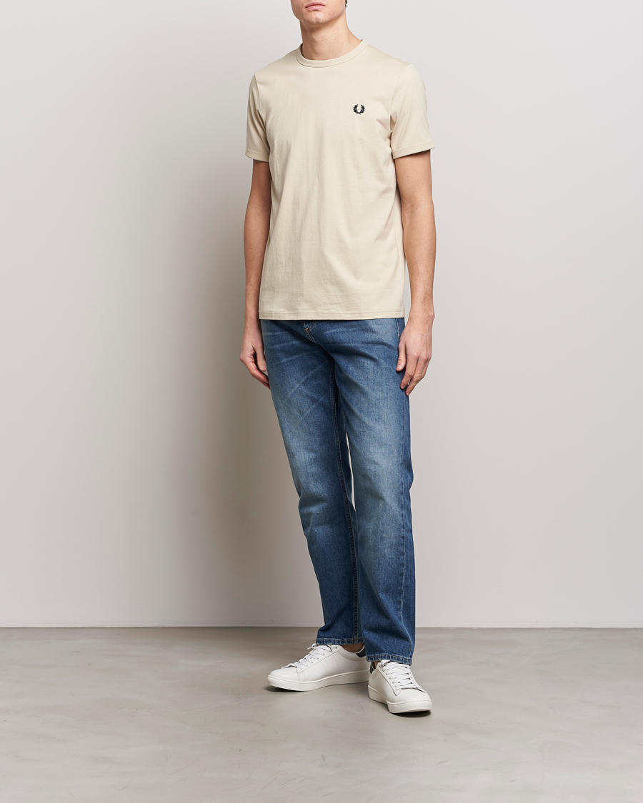 Herre | T-Shirts | Fred Perry | Ringer T-Shirt Oatmeal