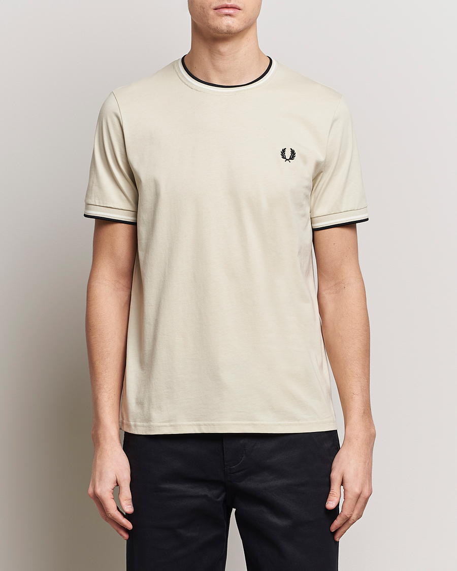 Herre | Kortermede t-shirts | Fred Perry | Twin Tipped T-Shirt Oatmeal