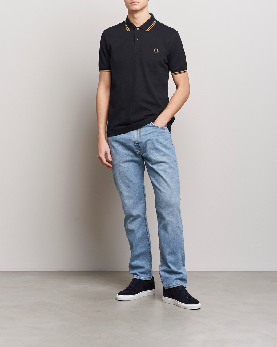 Herre | Pikéer | Fred Perry | Twin Tipped Polo Shirt Black