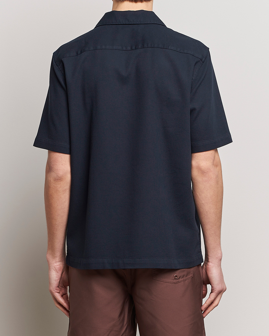 Herre | Skjorter | Fred Perry | Pique Textured Short Sleeve Shirt Navy