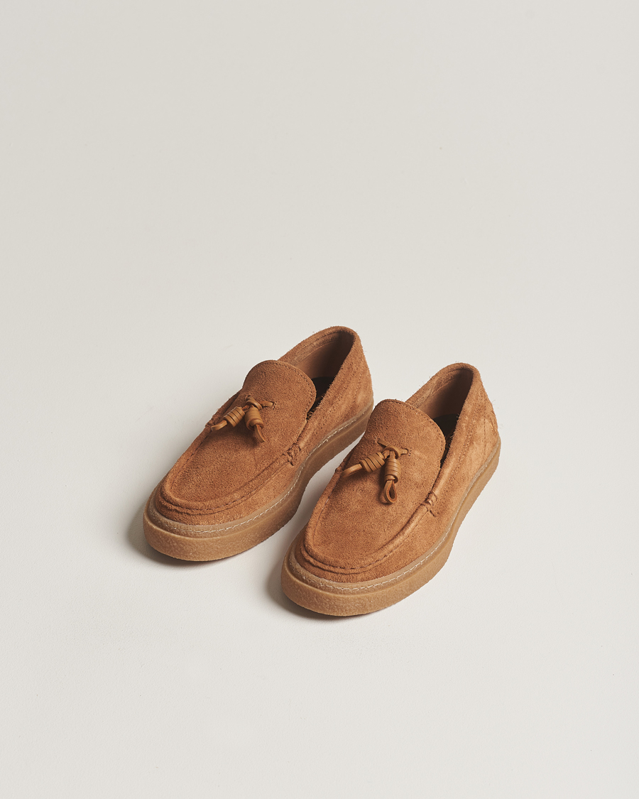 Herre | Best of British | Fred Perry | Dawson Suede Tassel Loafer Dark Caramel