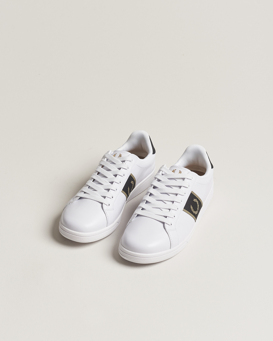 Herre | Sneakers med lavt skaft | Fred Perry | B721 Leather Sneaker White/Warm Grey