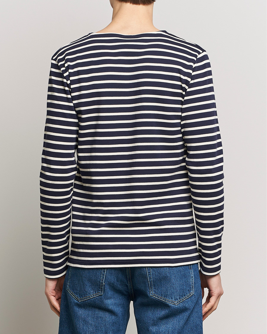 Herre | T-Shirts | Armor-lux | Houat Héritage Stripe Long Sleeve T-Shirt Nature/Navy