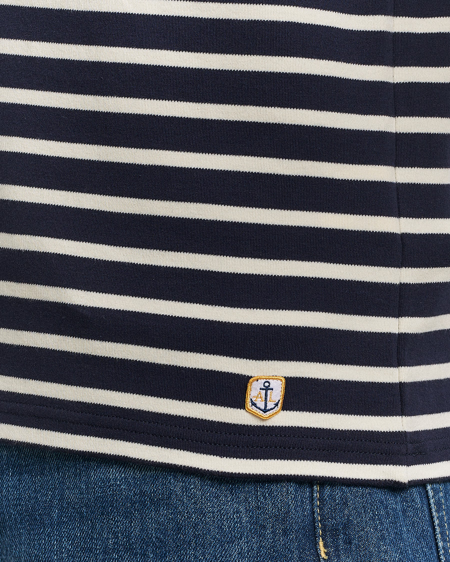 Herre | T-Shirts | Armor-lux | Houat Héritage Stripe Long Sleeve T-Shirt Nature/Navy