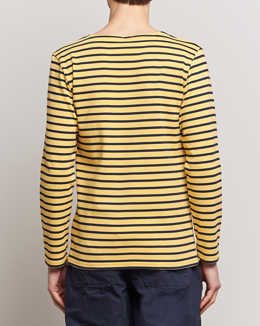 Herre | T-Shirts | Armor-lux | Houat Héritage Stripe Long Sleeve T-Shirt Yellow/Marine