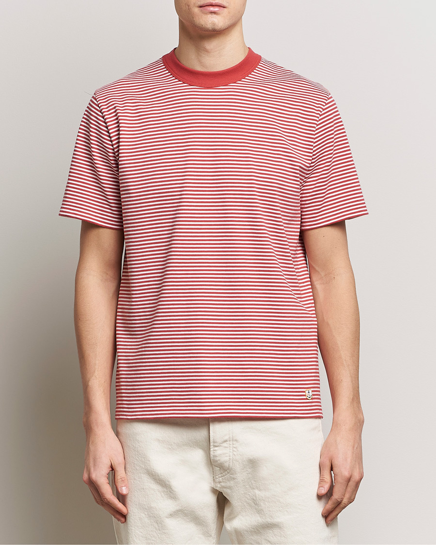 Herre | Armor-lux | Armor-lux | Callac Héritage Stripe T-Shirt Cardinal/Milk