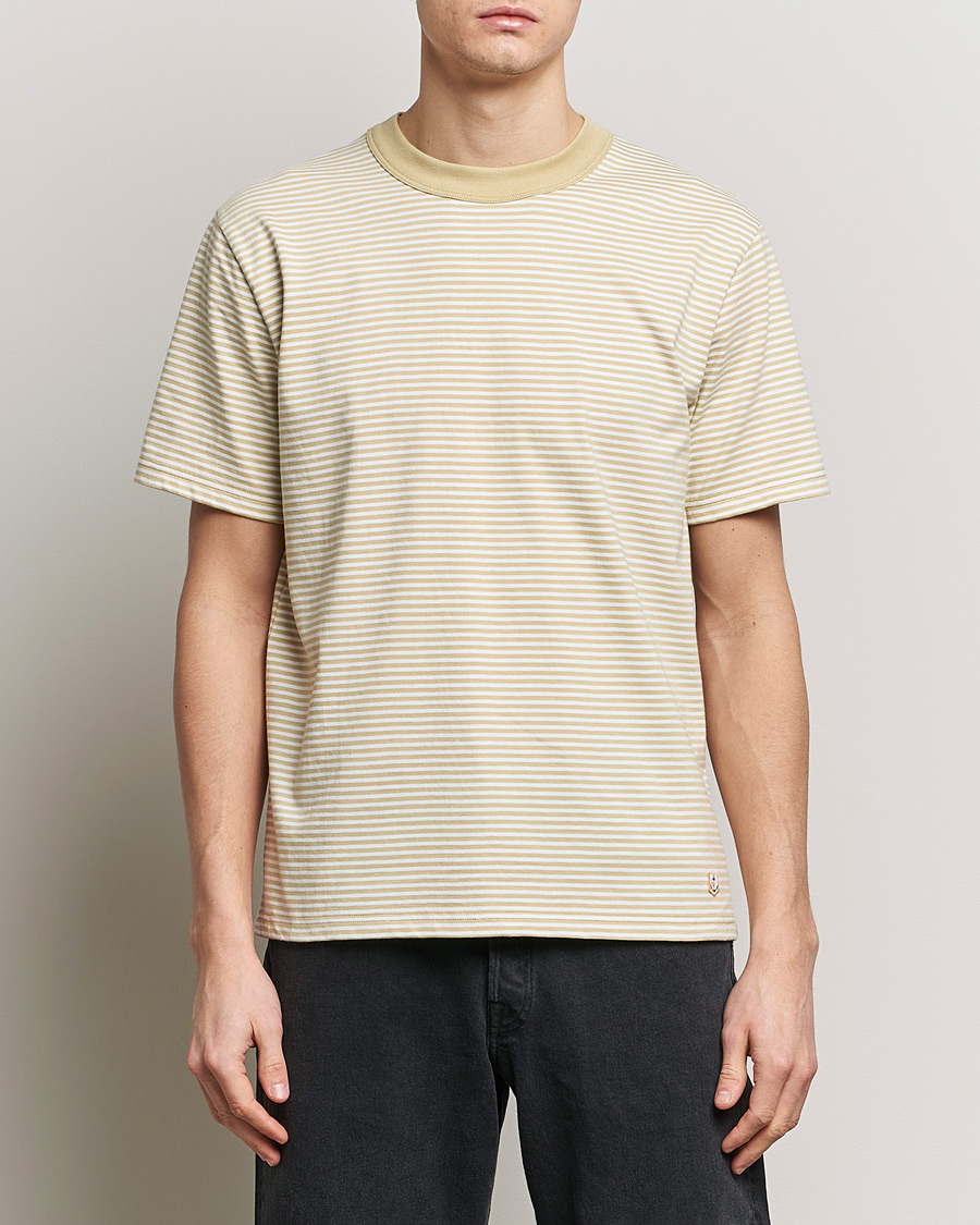 Herre |  | Armor-lux | Callac Héritage Stripe T-Shirt Pale Olive/Milk