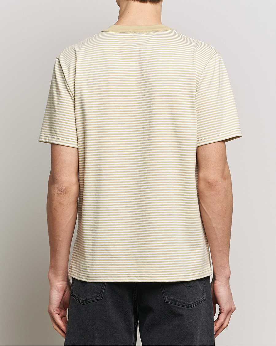 Herre | T-Shirts | Armor-lux | Callac Héritage Stripe T-Shirt Pale Olive/Milk