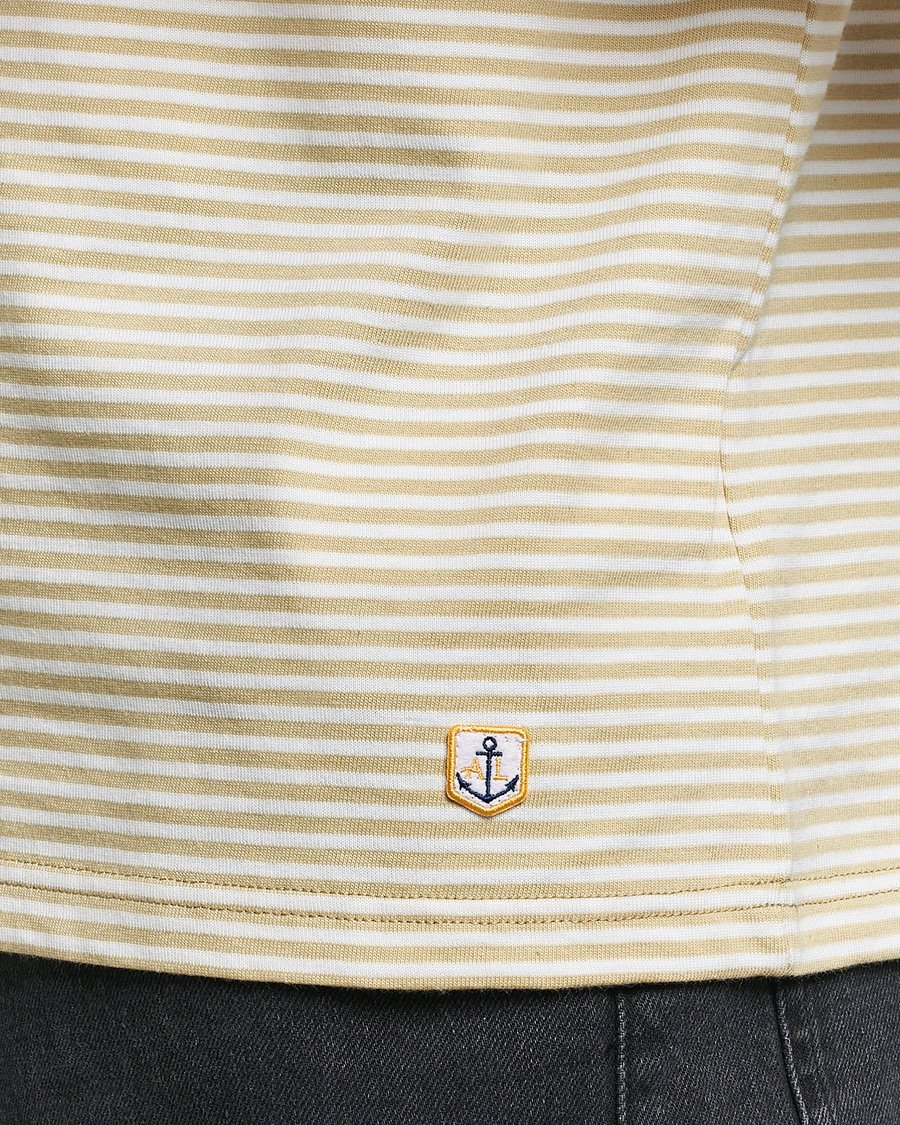 Herre | T-Shirts | Armor-lux | Callac Héritage Stripe T-Shirt Pale Olive/Milk