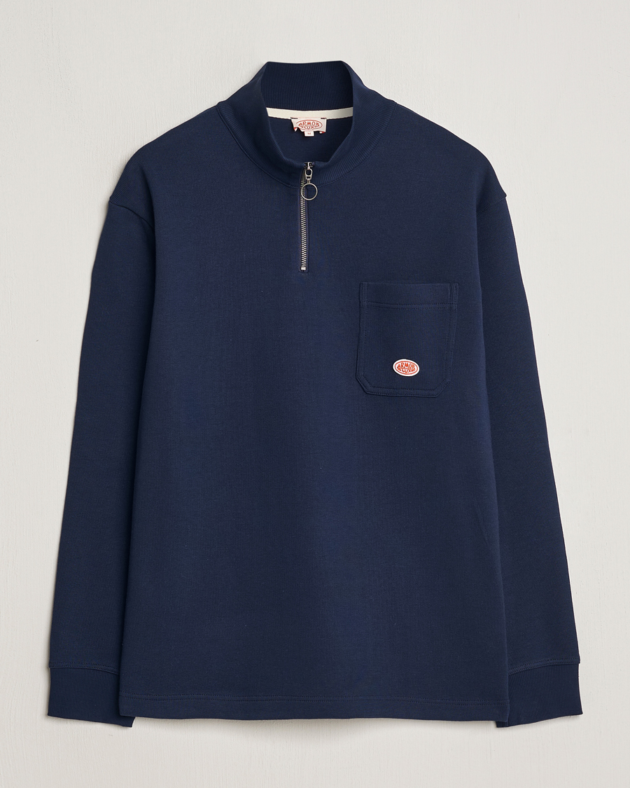 Herre | Gensere | Armor-lux | Camionneur Cotton Half Zip Sweater Deep Marine