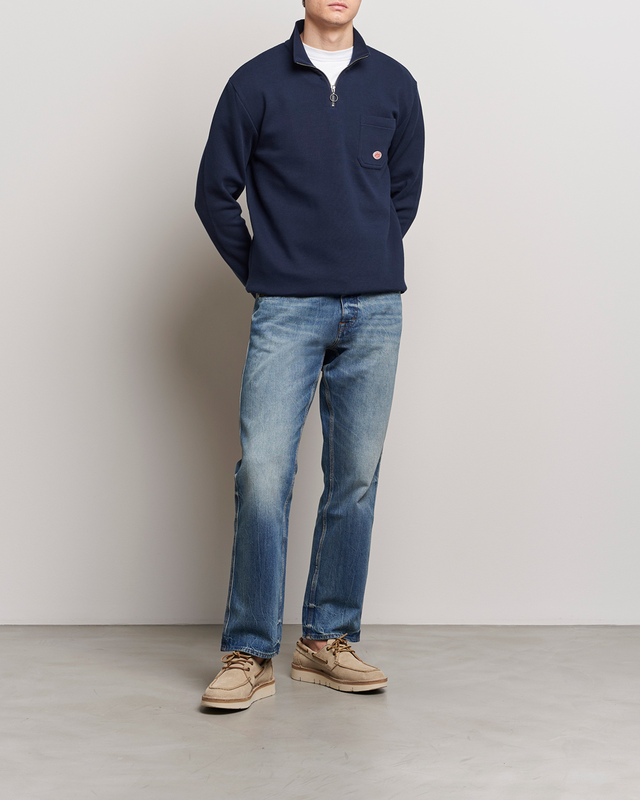 Herre | Gensere | Armor-lux | Camionneur Cotton Half Zip Sweater Deep Marine